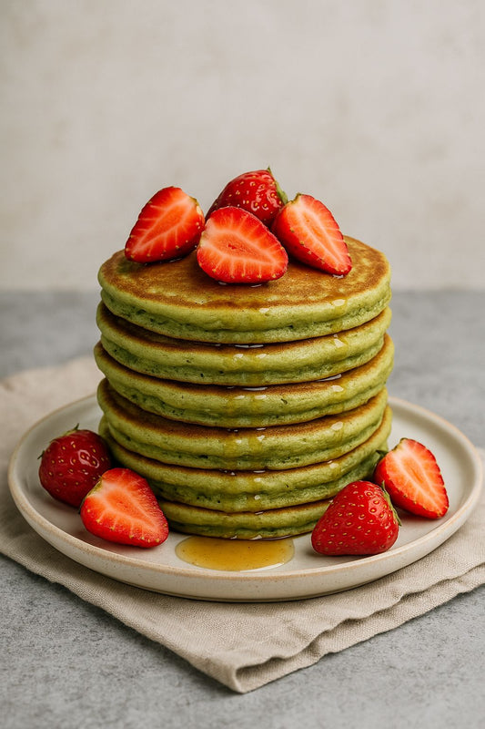 Pancakes Matcha-Fraise