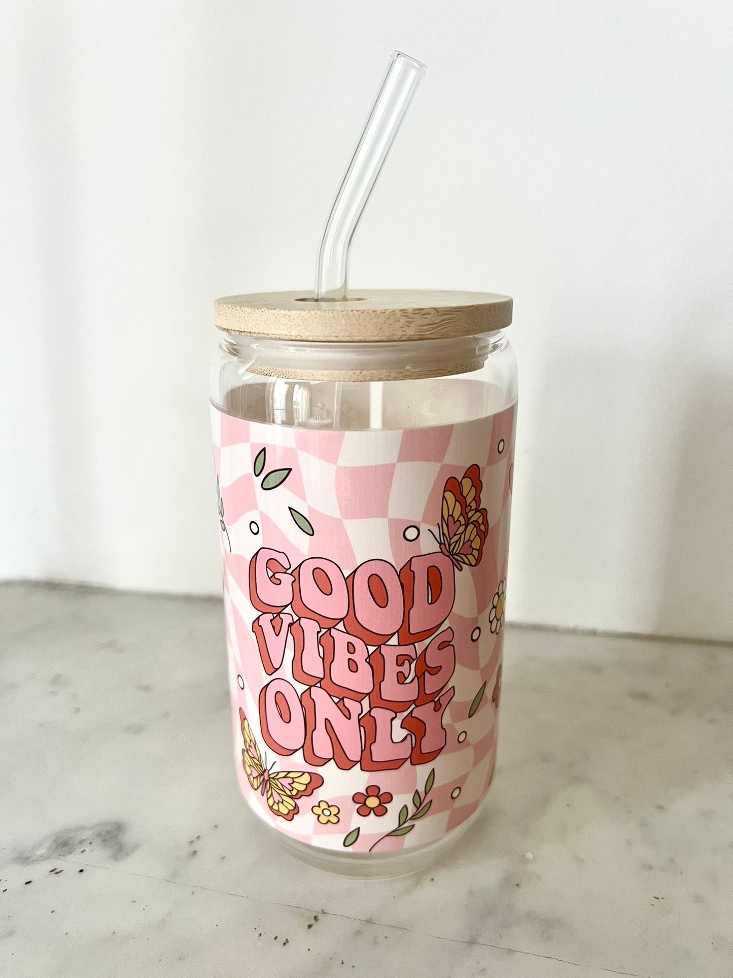GOURDE EN VERRE - “GOOD VIBES ONLY”